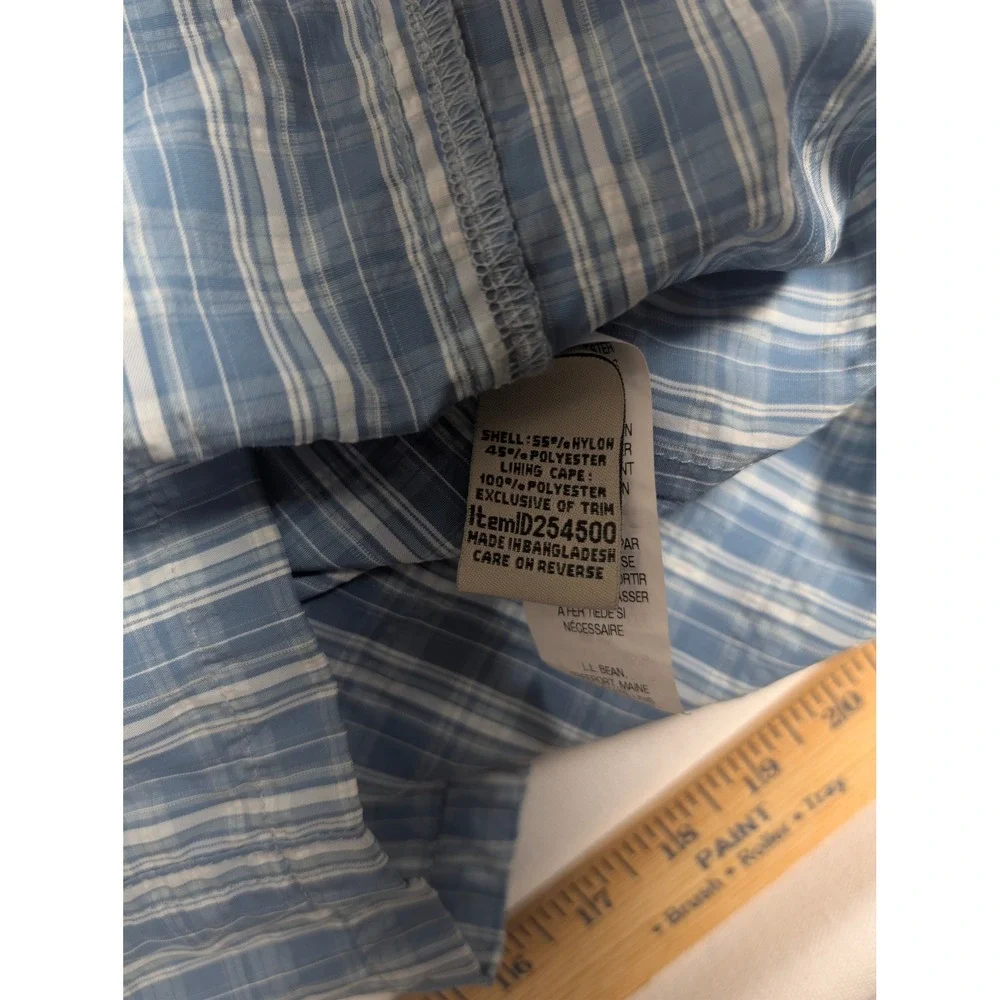 LL Bean Womens Blue Plaid Roll Tab L/S Hiking Shirt Ventilated 254500 Size M - Picture 5 of 8